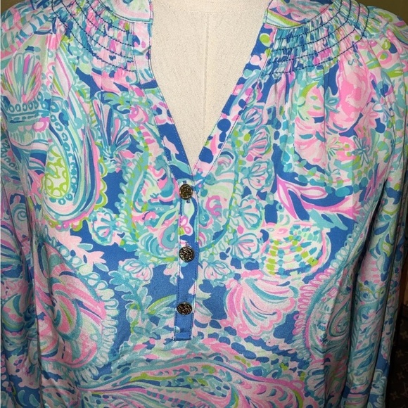 Lilly Pulitzer NWT Elsa Silk Top Dream Team Size XXS - Picture 6 of 10